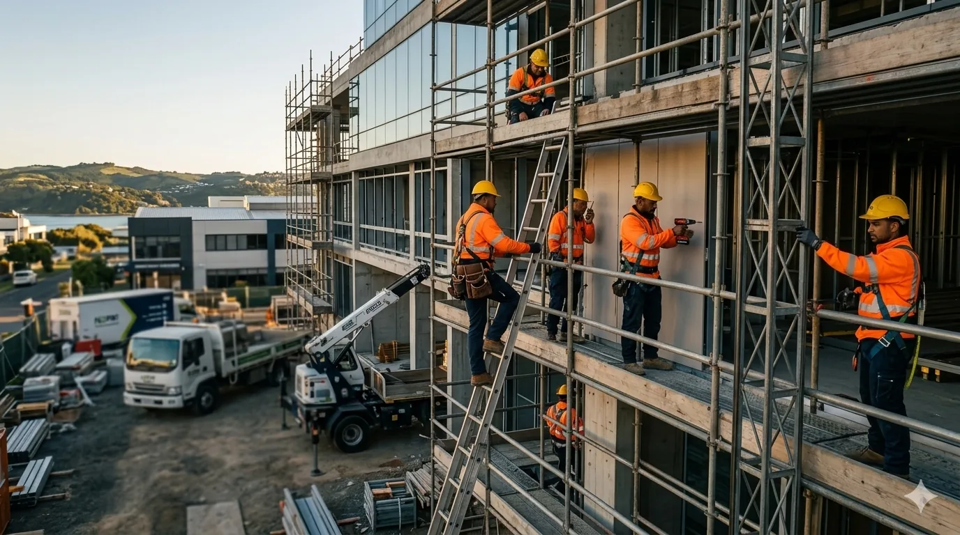NZ construction crew on site